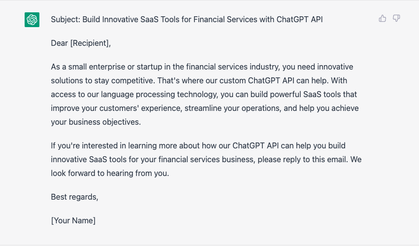 email for small enterprise to build SaaS tool for financial service