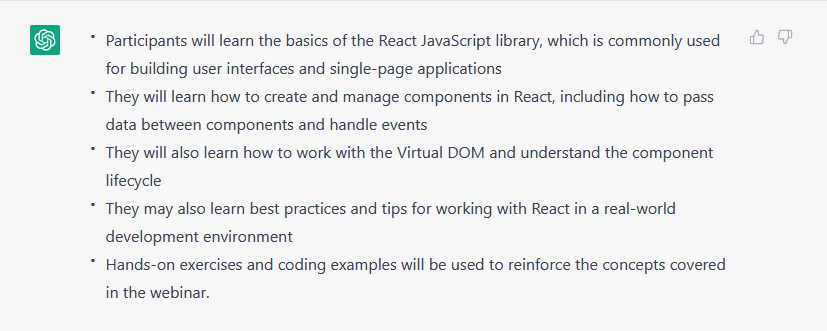 key takeaways on hands-on-react webinar