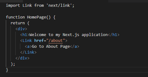 code to understand Next.js tutorial and create Next.js pages by importing links from 'next/link'