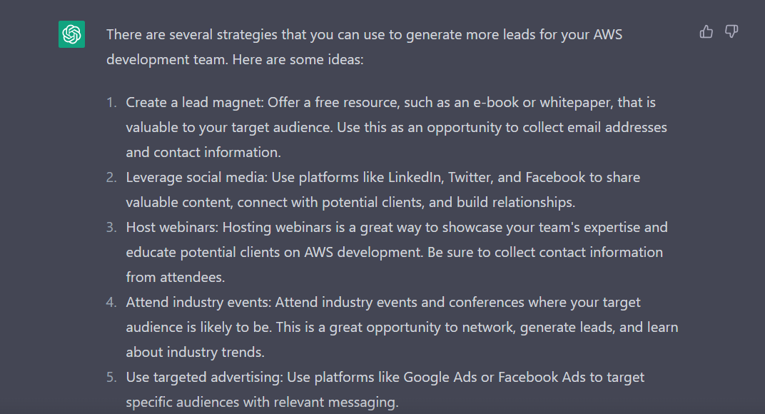 Generate more leads for AWS development
