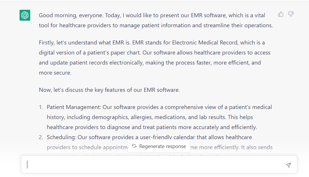 presentation on EMR software